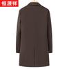 Hengyuanxiang Мужское утолщенное зимнее пальто из смесовой шерсти с подкладкой из гусиного пуха