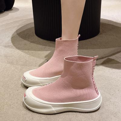 Женские носки-туфли Весна Осень Новые Дышащие Повседневные Спортивные Туфли Дышащая Сетка Платформа Ботильоны Zapatos Mujer