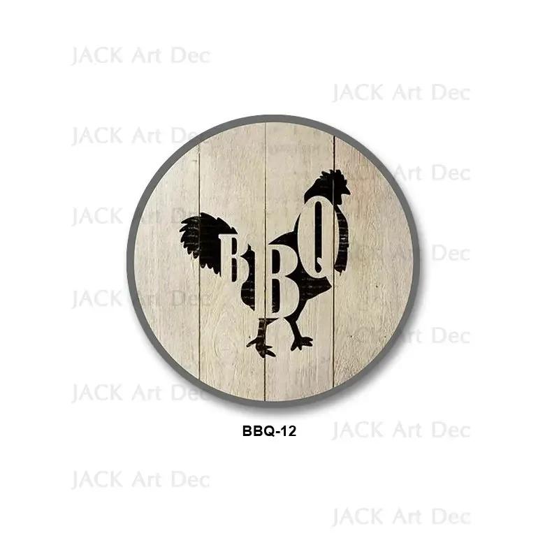 BBQ Zone Metal Sign Vintage Dad`s BBQ Yard Outdoor Party Decoration Plate Retro Barbecue Rules Slogan Metal Signs