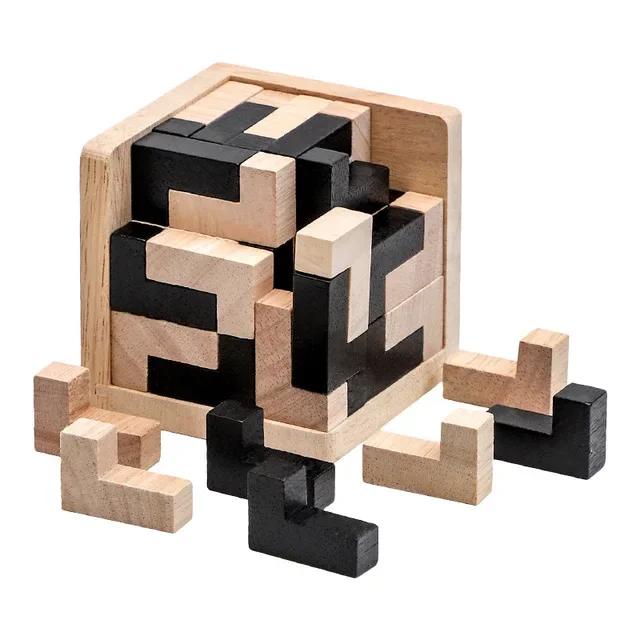 IQ Mind Early Learning Game Gift For Children Letter 54T3D Cube Puzzle Luban Interlocking Creative Educational Wooden Toy Brain