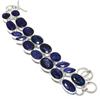 Burmise Sapphire Natural  Gemstone Handmade 925 Sterling Silver Bracelet7-8 V1H33