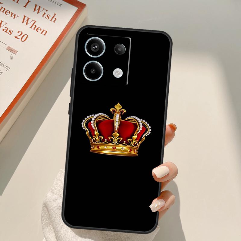 Чехол с короной Короля и Королевы для Xiaomi Redmi Note 14 13 12 10 11 15 Pro Plus Чехол для Redmi 15C 10C 12C 13C 14C 15
