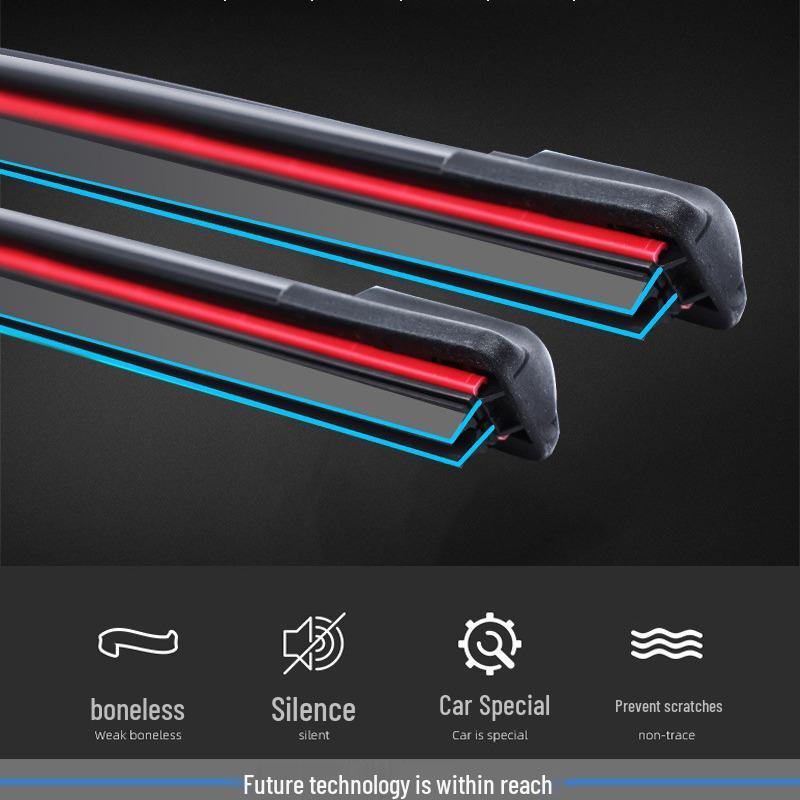 Durable Silent U-Hook Boneless Double Rubber Car Wiper Blade