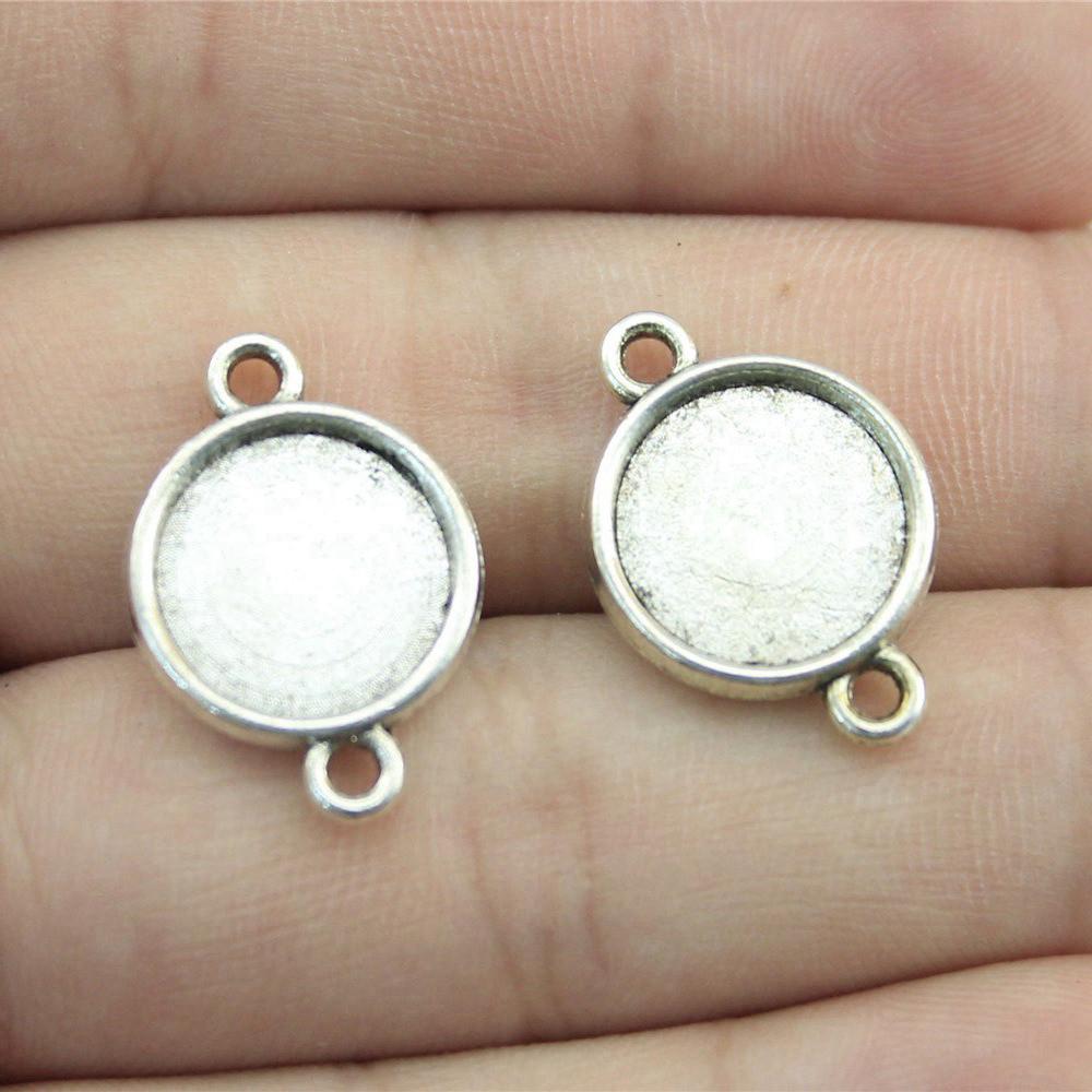 Fit Round 12mm Glass Cabochon Base Setting Tray Accessories Parts Men Jewelry New Arrivals Cheap Cute Stuff