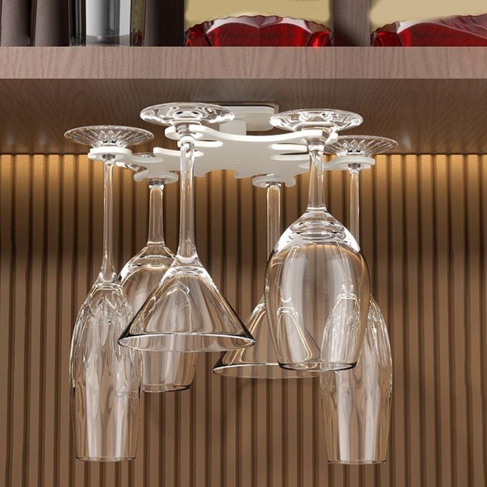 No Punching Glasses Hanging Rack Wall Mounted Goblet Hanging Rack Red Wine Cup Holder Dining Rooms