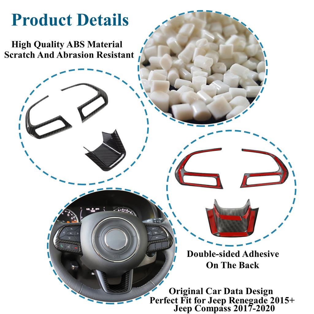 Украшение панели рулевого колеса автомобиля для Jeep Renegade 2015-2022 Jeep Compass 2017 2018, внутренние молдинги