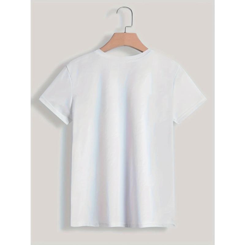 Футболка Paris Women Print T Shirt Girl Short Sleeve A-Line Casual Top for Summer & Spring, женская одежда