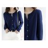 Women Sweater Fashionable Crew Neck Button Closure Cardigan Soft Comfortable Knitted Sweater for Daily Wear