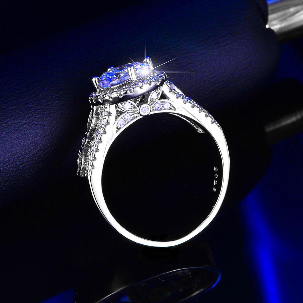 Модное кольцо из белого золота с бриллиантами и муассанитом, элегантное кольцо с темпераментным муассанитом