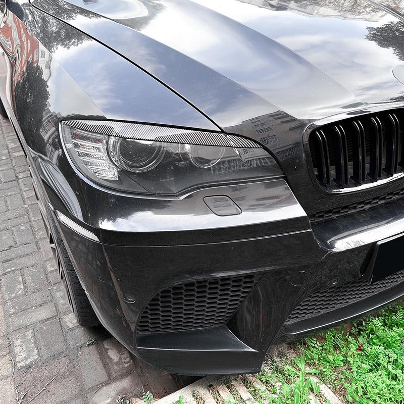 Для BMW X6 E71 2008-2014 2009 2010 2011 2012 Автомобильный Передний Фары Накладка на Фары Декоративная Внешняя Наклейка Модификация Аксессуары