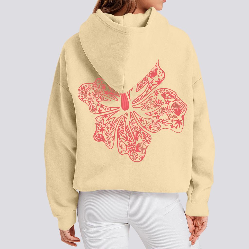 Женская мода, женский легкий пуловер с длинными рукавами и карманами, толстовка с капюшоном в стиле консервативного стиля