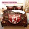 Custom Name,FC Union Berlin Pattern Bedding Home Decoration Birthday Gift ( 1 duvet cover + 2 pillowcase, without core),fan merchandise.