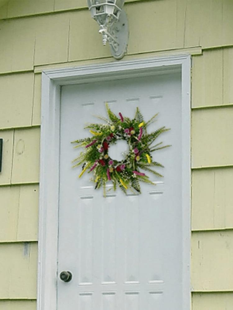 1 шт. летний венок для входной двери, летние весенние украшения, венок из полевых цветов лаванды для дома, крыльца, наружного вечернего окна
