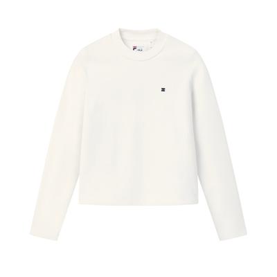 Белая Модная Простая Трендовая Удобная Универсальная Приталенная Трикотажная Футболка с Длинным Рукавом Женские топы Туманно-Лотосово-Белый F11W613202FIV