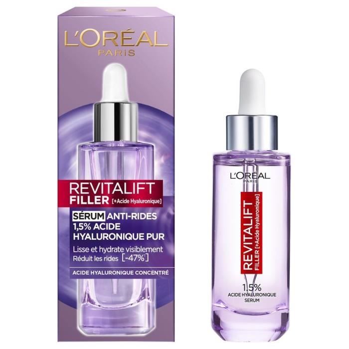 Sérum anti-rides - L'OREAL PARIS - Revitalift Filler - 1,5% Acide Hyaluronique - 50 ml - Non comédogène