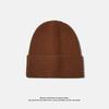 Solid Color Thickened Knitted Hat for Men In Autumn and Winter Warm Baotou Cold Hat Couple Versatile Casual Large Head Circumference Woolen Hat