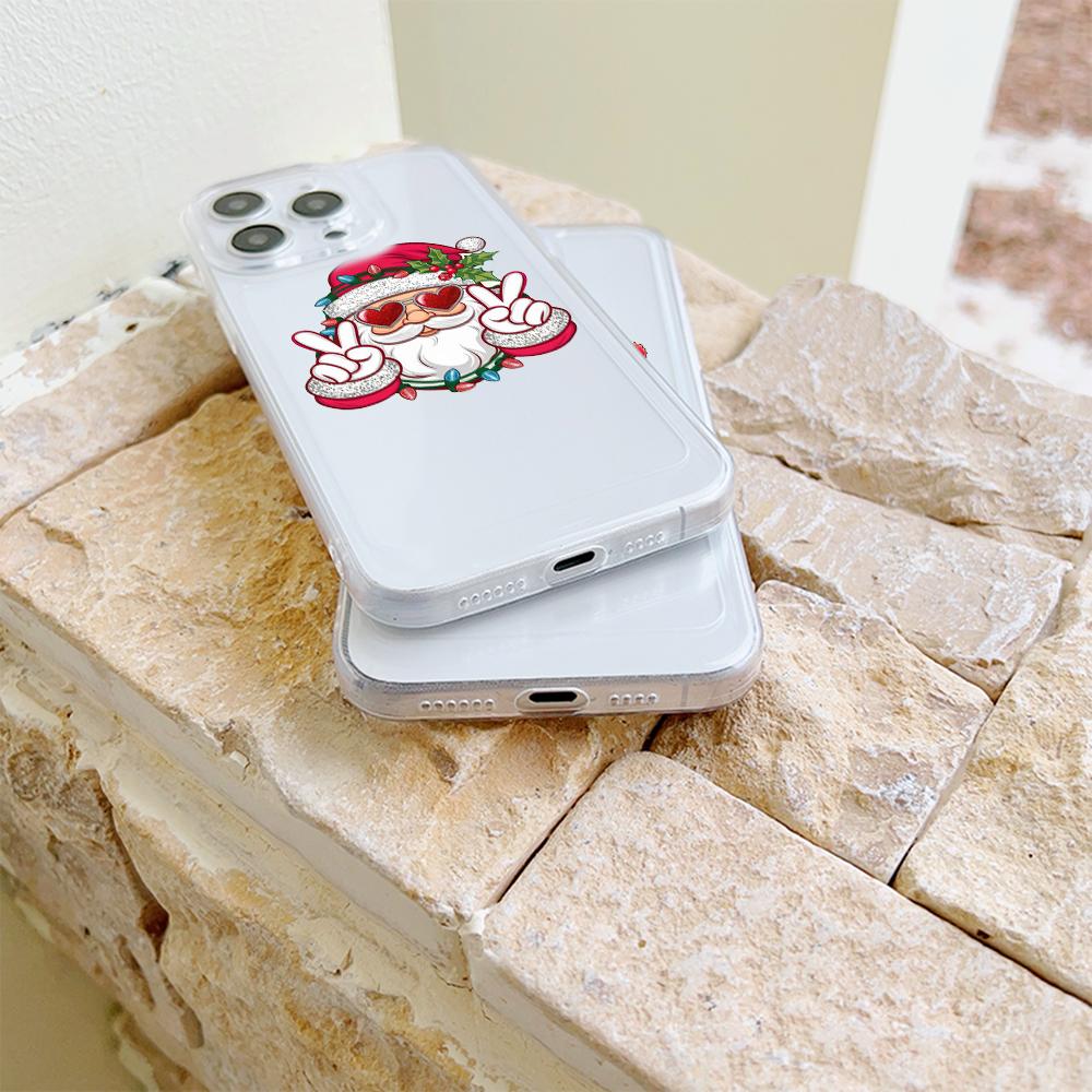 N98 С Новым годом, Рождеством, высококачественные прозрачные чехлы для телефонов iPhone 16, 15 Pro Max, Samsung S23, A15, A35, Xiaomi, Redmi, мягкая противоударная задняя крышка
