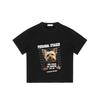 Personal Stalker T-Shirt Black Dog Mugshot with Text I Will Follow You Wherever You Go Bathroom Included Casual Wear for Men and Women