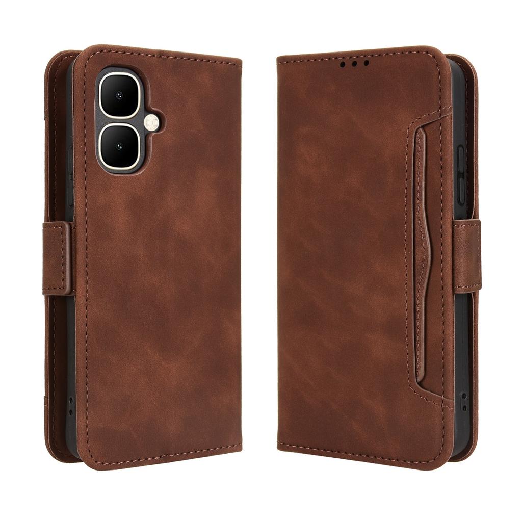 For TECNO Pop 10/Infinix Smart 10 Leather Case Phone Wallet Cover with Multiple Card Slots