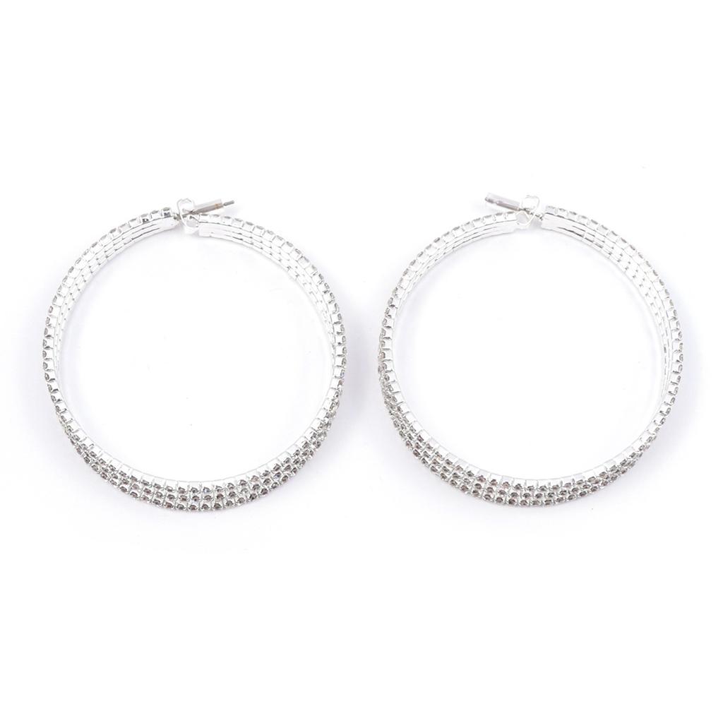 Пара модных и персонализированных сережек с технологией алмазной инкрустации, популярные круглые большие серьги, свадебные серьги