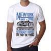 Мужская винтажная футболка с рисунком Футболка New York Motorcycle Since 1982 Белый