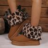 Женские модные толстые зимние сапоги, новые зимние сапоги с круглым носком, теплые, нескользящие, с леопардовым принтом, короткие хлопковые сапоги