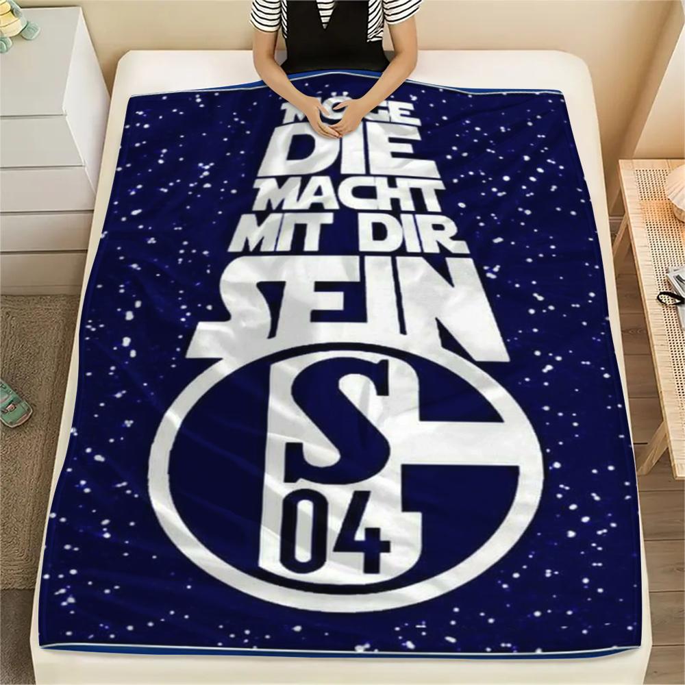 1PC Schalke 04 Print Flannel Blanket, High quality Comfortable for All Seasons, Home Decor, Warmth and Comfort, Perfect for Christmas Gifts147