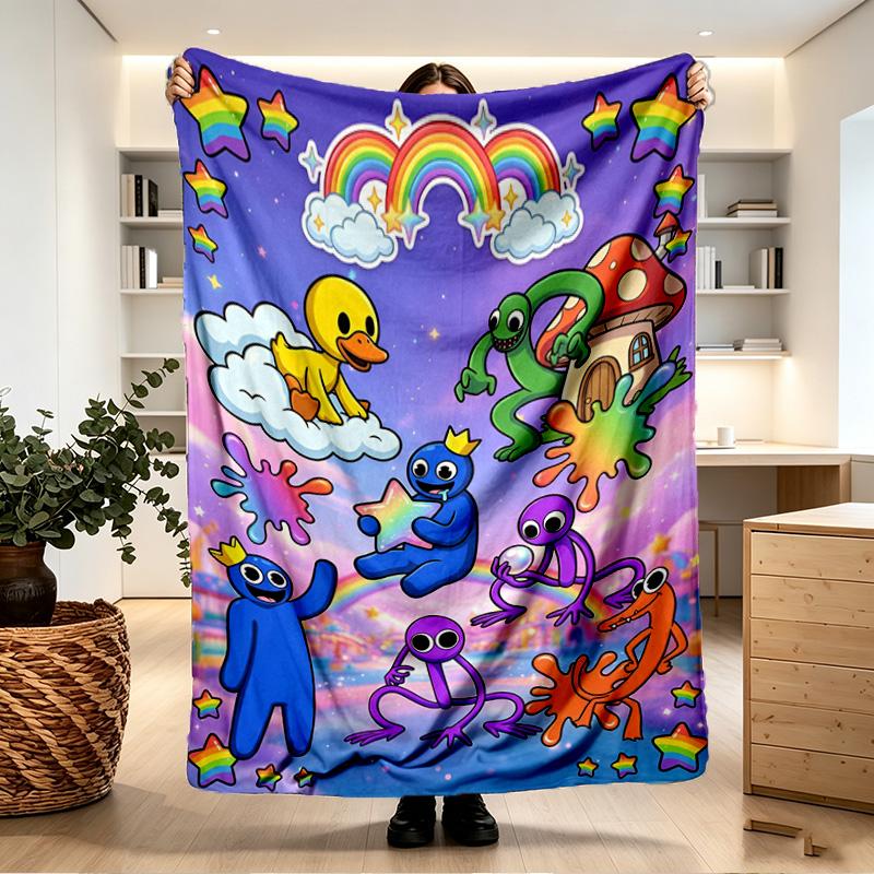 Game Rainbow Friends Print Blanket - Soft & Comfortable, for Bedroom, Travel, Sofa, Home Decoration - Birthday Christmas Gift for Friend
