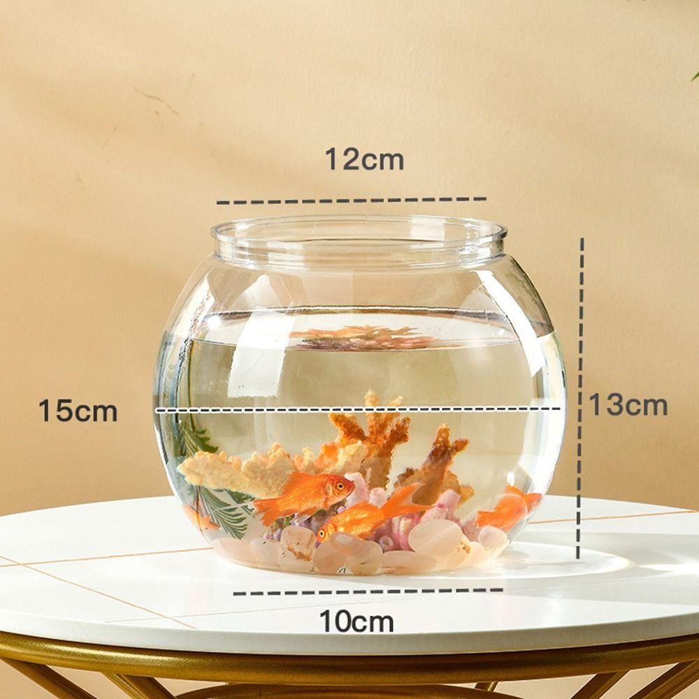 Portable Transparent Round Fish Tank Clear Desktop Aquarium Bowl Fish Bowl Small Aquariums