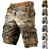 Men's Independence Day Printed Multi Pocket Workwear Shorts