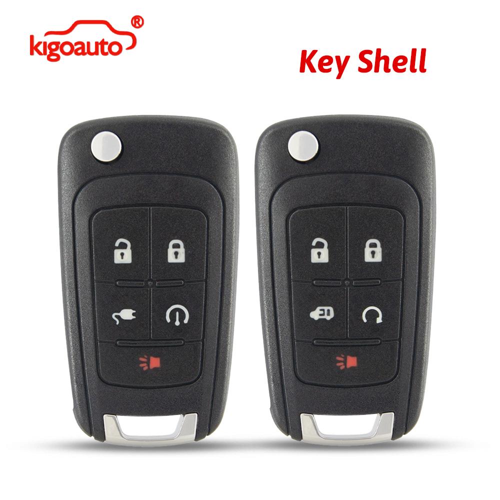 kigoauto Remote Key Case Shell 5 Button Flip Key Fob Replacement Case for Buick LaCrosse GL8 Chevrolet Volt 2010-2015