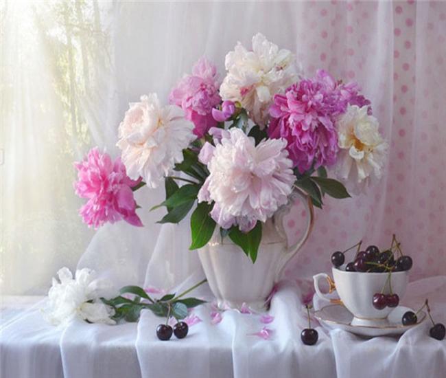 RUOPOTY Краска по номерам, цветок пиона, настенное искусство, уникальный подарок, ручная роспись на холсте, картина по номерам, уличный декор для детской комнаты