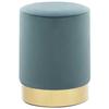 VidaXL Stool Light Blue and Gold Velvet 28 X 36 Cm 249840