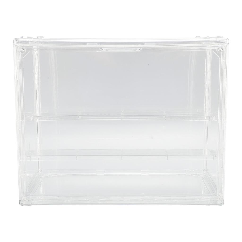 Clear Display Case for Miniature Figures PET Stackable Display Box with Magnetic Door Detachable