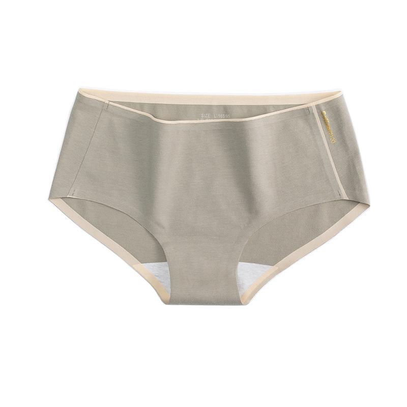Женские хлопковые трусы средней посадки с антибактериальным эффектом, бесшовные, милые, однотонные трусики-треугольники