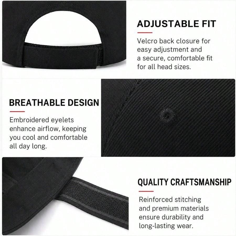 Black Baseball Cap - Letter "NANA" Print Polyester Adjustable Breathable Curved Brim Sun Protection Casual Outdoor Sports For Grandma Gift