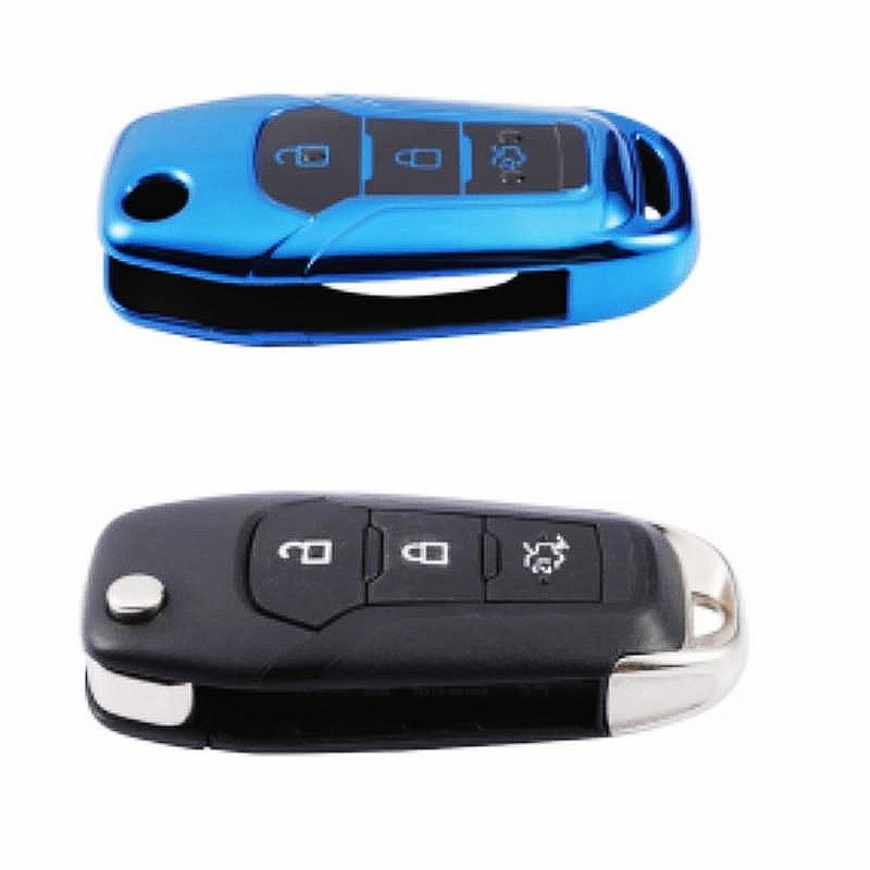 Для Ford Fusion Fiesta Escort Mondeo Everest Ranger S-Max Kuga 2 Модный ТПУ автомобильный складной чехол для ключей чехол-мешок чехол брелок для ключей протектор