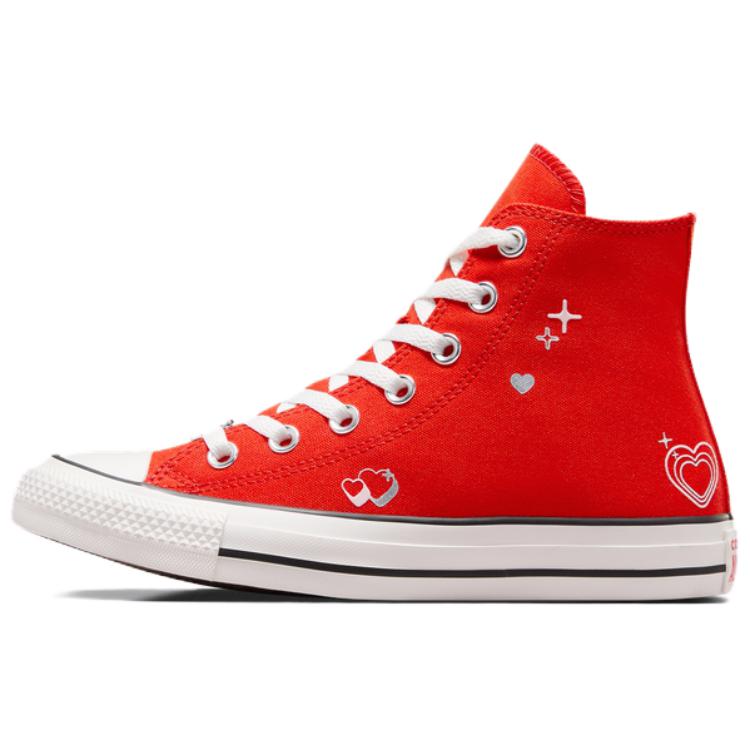 Converse Chuck Taylor All Star High Y2K Heart - женские кроссовки Fever Dream красные винтажные-белые черные A09117C