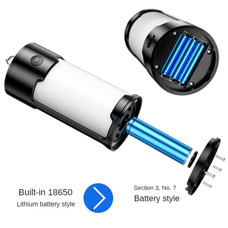 New camping lamp outdoor camping multi-functional emergency USB rechargeable lighting AAA No. 7 battery tent lamp