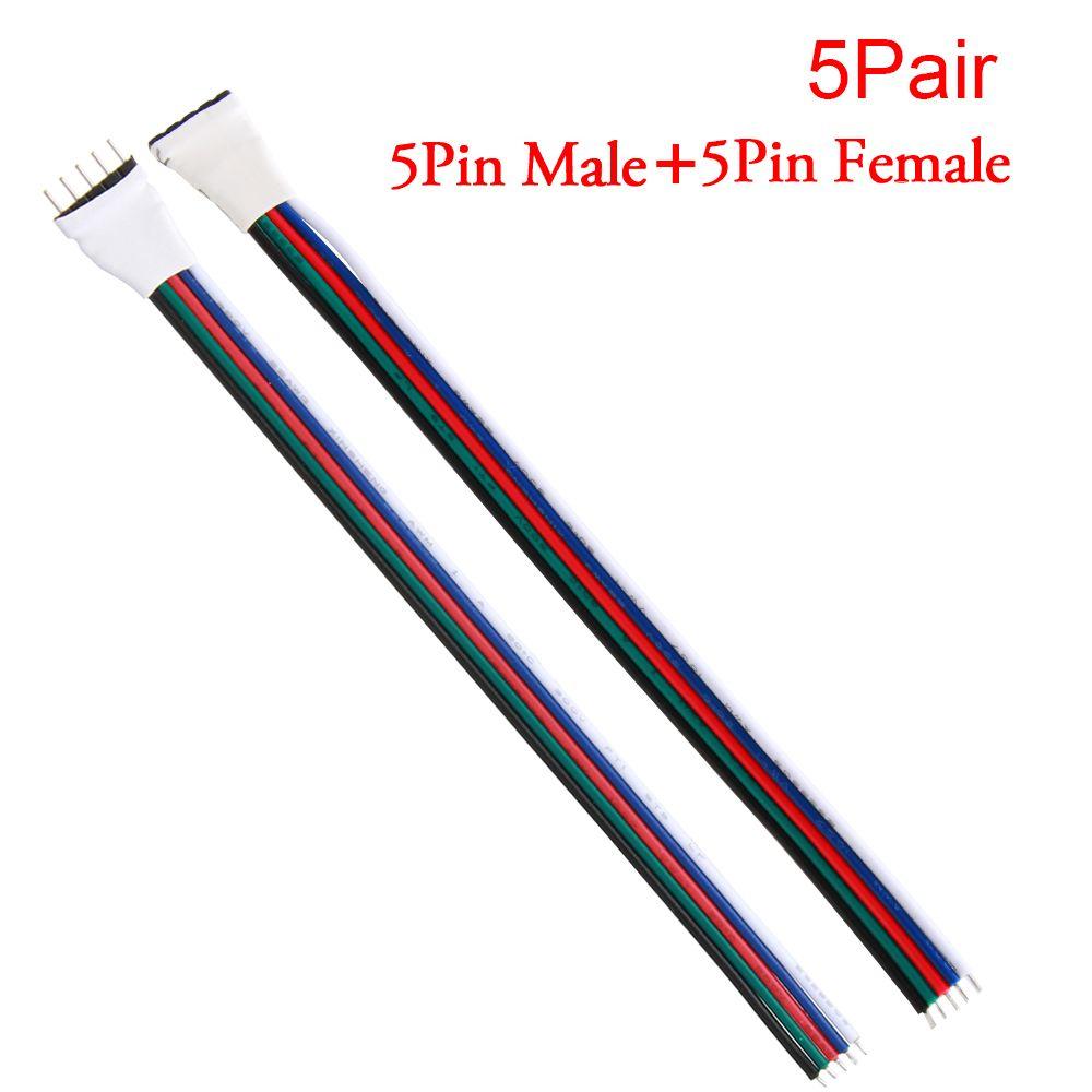 2/10 Pcs Hot LED Strip Light For 3528 5050 Adapter 4 pin 5 Pin Wire  Male Female Connector