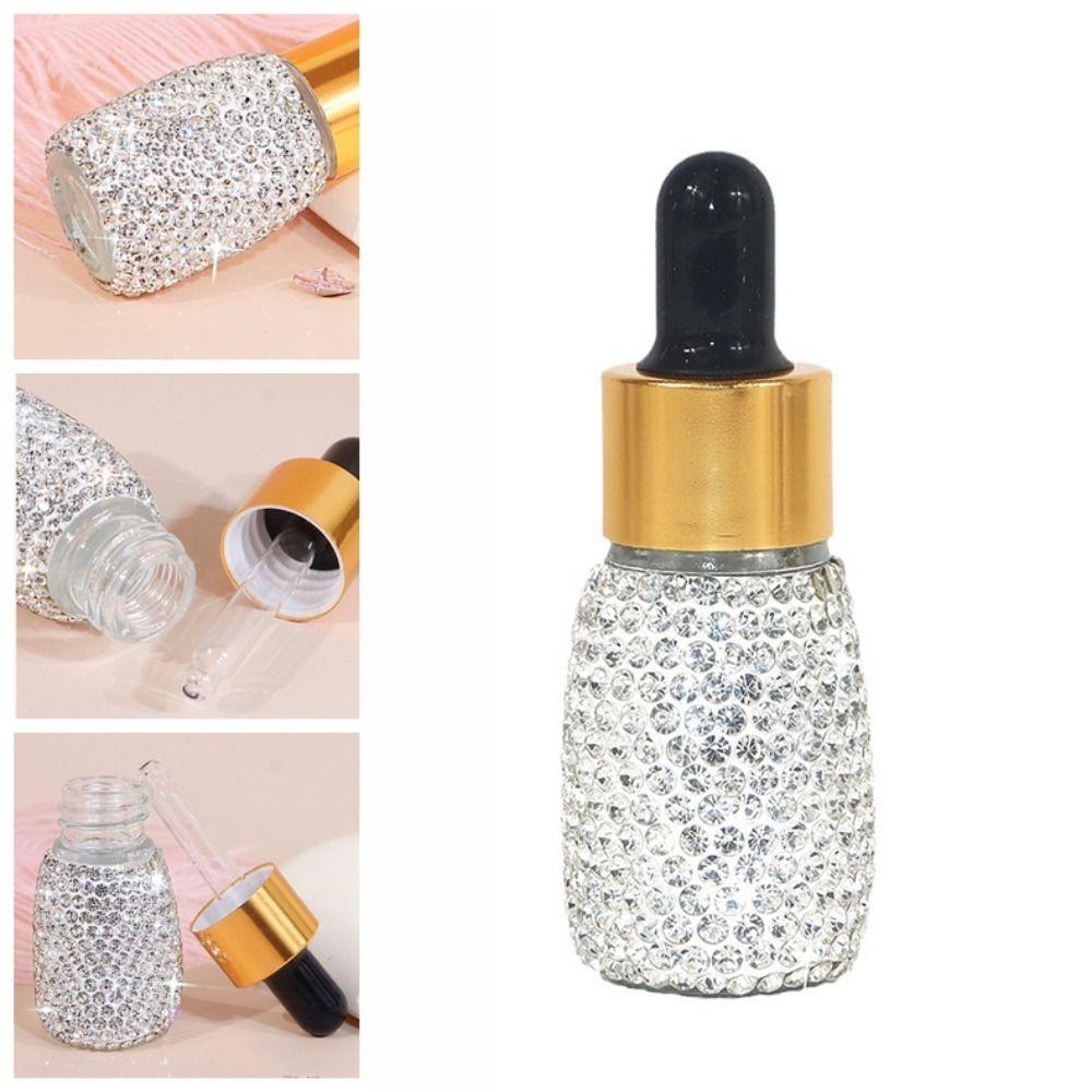 Бутылка-капельница для эфирного масла со стразами, игристые мини-бутылки-капельницы ручной работы