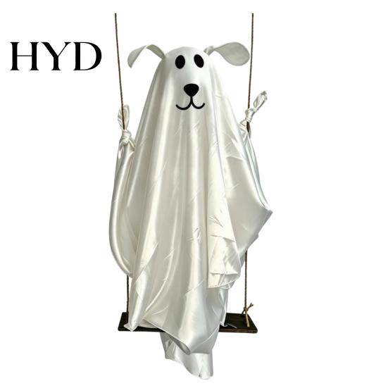 Hanging Spooky Ghost for Halloween Outdoor Decoration, Cute Flying Satin White Decoration With Best Materials Home, Tree, Porch, Patio, Lawn, Garden,
