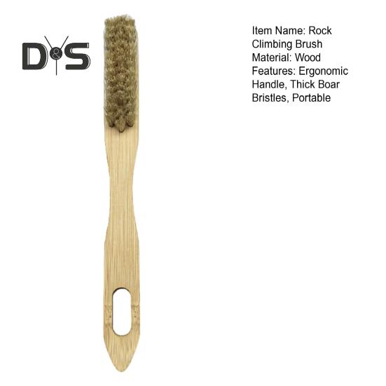 Деревянная щетка для скалолазания с эргономичной ручкой, густая щетина кабана, портативная щетка для скалолазания в помещении и на открытом воздухе, инструмент для чистки