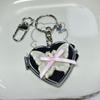 Милая бабочка в форме сердца складное зеркало брелок Y2K модный металлический брелок автомобильный держатель для ключей сумка подвеска украшение для девушки подарок