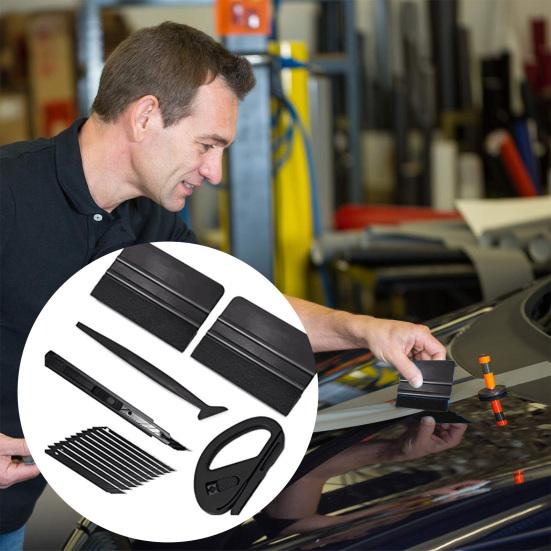 15 шт./компл., инструменты для тонировки окон, набор оконной пленки, профессиональный набор тонировочных пленок для автомобиля, квадратный фланелевой ракель, резак для резьбы