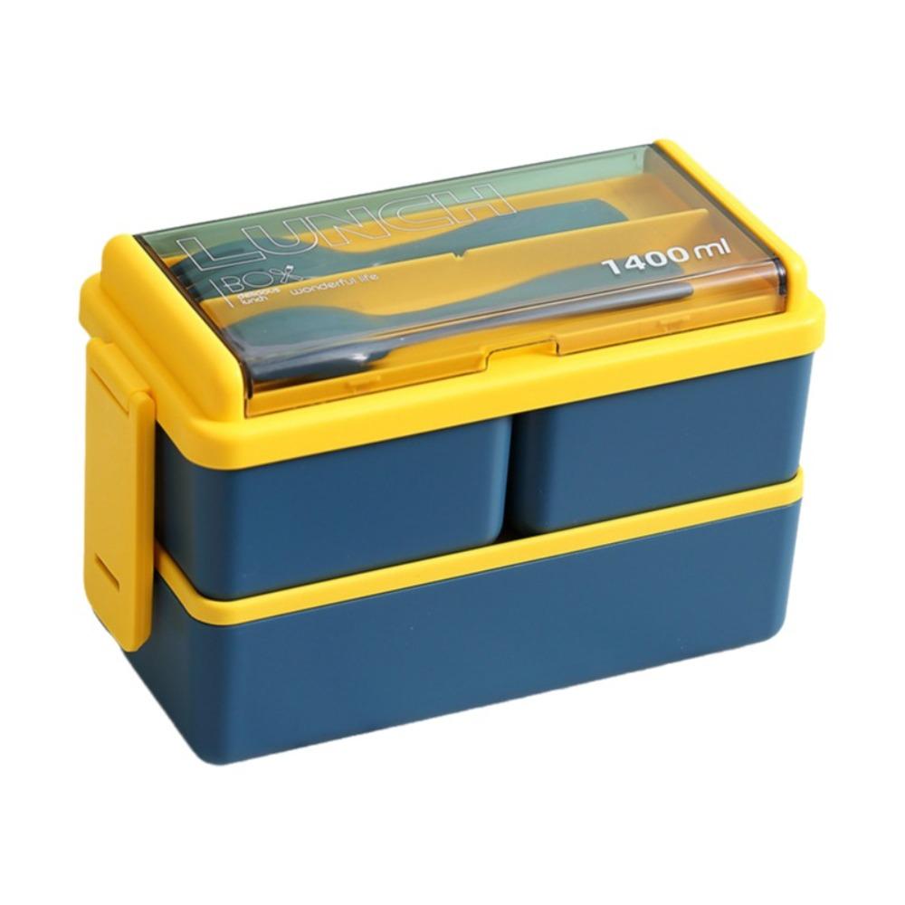 700/1400ml Capacity Portable Lunch Box Leakproof Design Dinnerware Set  Camping Use