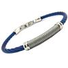 [P6875] - Silver Blue 'Peaceful' Steel Bracelet