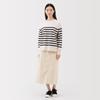 MUJI Women's Stretch Corduroy Narrow Skirt, BE1XWA5A, Ivory, XXL