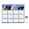 Календарь 2025 года стираемый, большой, стираемый влажным и сухим способом, ламинированный, 12-месячный, ежегодный, настенный, вертикальный/горизонтальный, настенный календарь