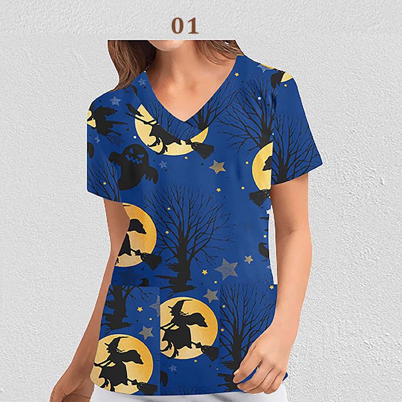Футболка унисекс больших размеров с короткими рукавами и v-образным вырезом, униформа для медсестер на Хэллоуин, топы, операционная, отель